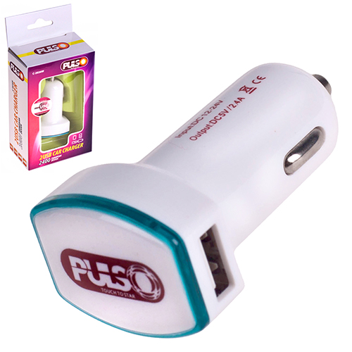 Автомобильное зарядное устройство PULSO C-2026W 2USB (12/24V - 5V 2,4A) (C-2026W)