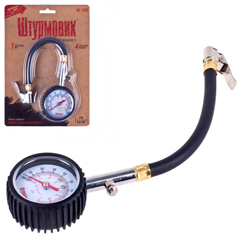 Манометр Штурмовик/АС-105/psi-кg/см2/0~7/клипса (АС-105)
