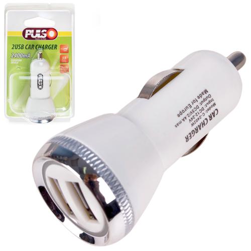 Автомобільний зарядний пристрій PULSO C-2402W 2USB (12/24V - 5V 2,4A) (C-2402W)