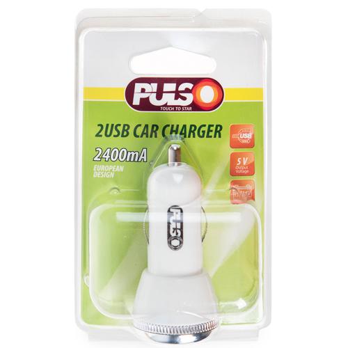 Автомобільний зарядний пристрій PULSO C-2402W 2USB (12/24V - 5V 2,4A) (C-2402W)