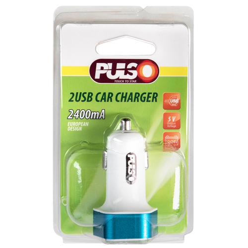 Автомобильное зарядное устройство PULSO C-2406 2USB (12/24V - 5V 2,4A) + вольтметр (C-2406)
