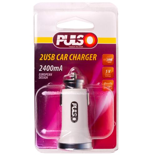 Автомобильное зарядное устройство PULSO C-2411W 2USB (12/24V - 5V 2,4A) (C-2411W)