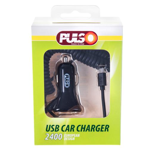 Автомобільний зарядний пристрій PULSO C-2407BK 1USB+Android (12/24V - 5V 2,4A) (C-2407BK)