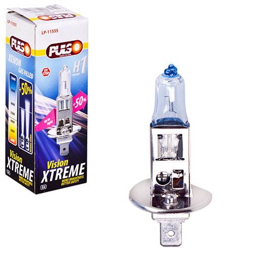 Лампа PULSO/галогенная H1/P14.5S 12v55w+50% X-treme Vision/c/box (LP-11555)