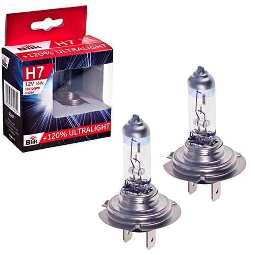Лампа Blik галогенная Н7 12V/55W PX26D +120% (61447)