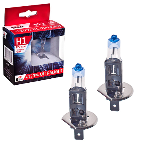 Лампа Blik галогенная Н1 12V 55W P14,5S +120% (61398)