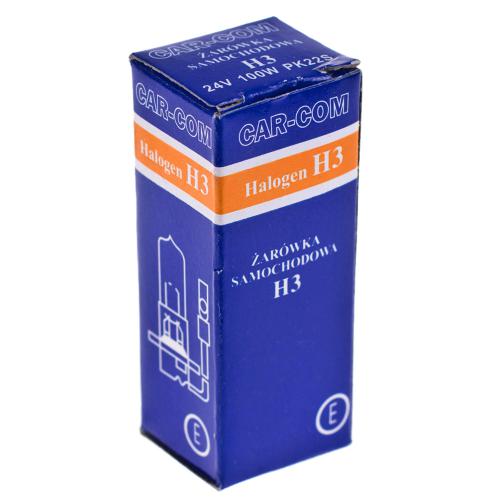 Лампа CAR-COM галогенна Н3 PK22s - 24V-100W (42345)