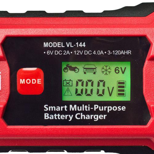 Зарядное устройство импульсное для AMG/GEL/SLA 6-12V/ 120AHR/LCD/VOIN (VL-144)