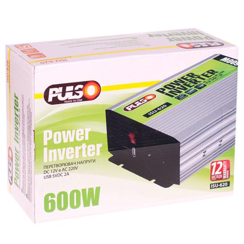 Преобразователь напряжения PULSO12V-220V/600W/чистая синусоида/ (ISU-620)