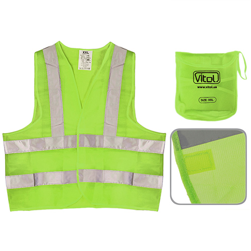 Жилет безопасности светоотражающий (green) 116 G XXL (ЖБ007)