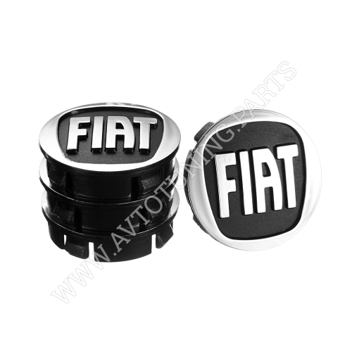 Заглушка колесного диска Fiat 60x55 черный ABS пластик (4шт.) (50012)