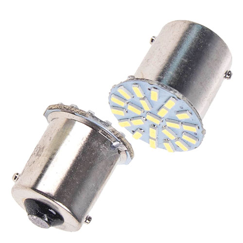 Лампа диодная S25 1156-3014-22SMD 1 контакт 09865 (1156-3014-22SMD)