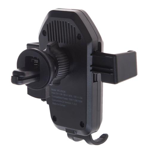 Держатель мобильного телефона PULSO WC-2502K с беспроводной зарядкой QC2.0 (WC-2502K)