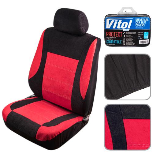 Набор чехлов VSC-191056V-6 BK/RD Velur перед 6ед (VSC-191056V-6 BK/RD)