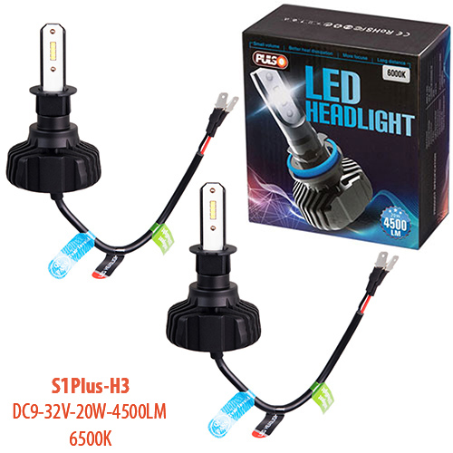 Лампы PULSO S1 PLUS/H3/LED-chips CSP/9-32v2*20w/4500Lm/6500K (S1 PLUS-H3)