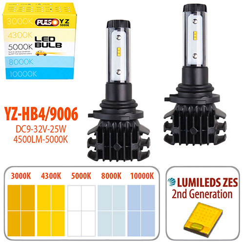 Лампи PULSO YZ/HB4 9006/LED-chips ZES-Philips/9-32v2*25w/4500Lm/3000-4300-5000-6500-10000K (YZ-HB4 9006)