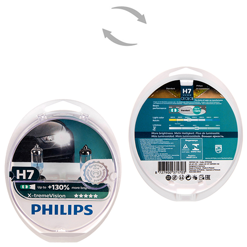 Автолампа Philips X-treme Vision H7 +130% 12V 55W PX26d 2 шт. (12972XV+S2) (12972XV+S2)