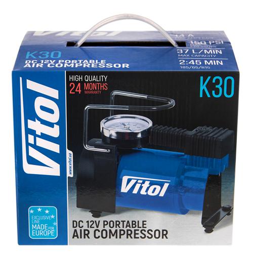 Компрессор автомобильный ViTOL" К-30 150psi/14Amp/37л/
