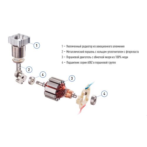 Компрессор автомобильный "ViTOL" 150psi/15Amp/40л/с автостопом ( K-52)