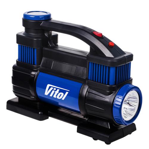 Компресор "ViTOL" К-70 150psi/23Amp/90л/2 циліндра/шланг 5,0м/клемне підключення K-70