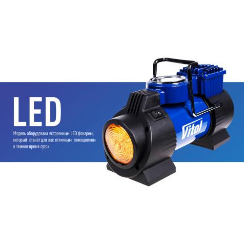 Компрессор автомобильный "ViTOL" К-60 150psi/15Amp/40л/