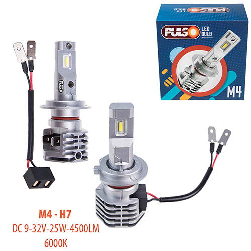 Лампы PULSO M4/H7/LED-chips CREE/9-32v/2x25w/4500Lm/6000K (M4-H7)