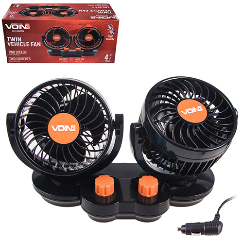 Вентилятор VOin HX-T308 4" 24V 10W двойной две скорости/две регулировки (HX-T308)