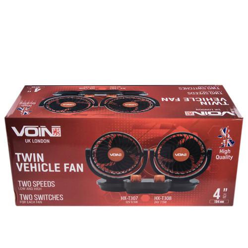 Вентилятор VOin HX-T308 4" 24V 10W двойной две скорости/две регулировки (HX-T308)