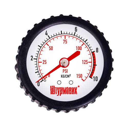 Шланг воздушный "Штурмовик" АС-104 спиральный 5,0м с манометром/дефлятор (АС-104)