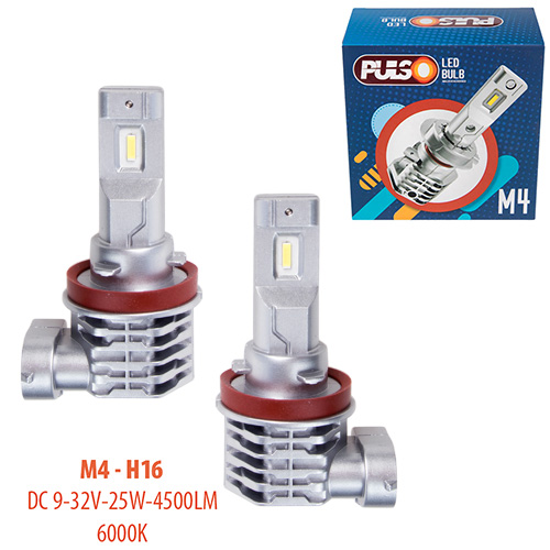 Лампы PULSO M4/H16/LED-chips CREE/9-32v/2x25w/4500Lm/6000K (M4-H16)
