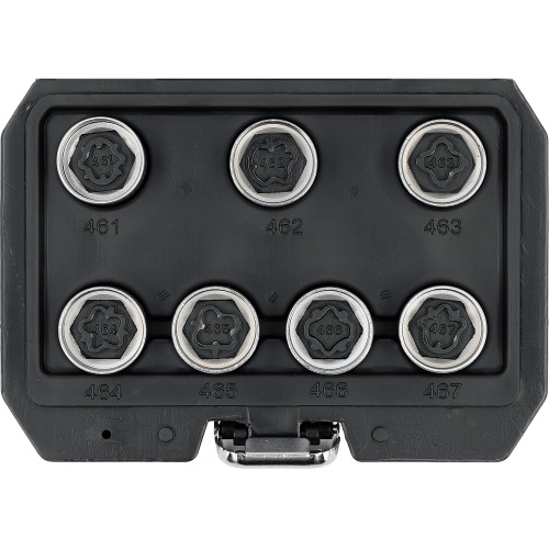 Головки до секретних гвинтів колісних дисків OPEL YATO з квадратом-1/2", компл. 7шт YT-060395