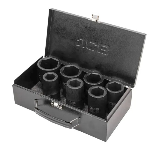 Набор головок ударных глубоких в металлическом кейсе 7 ед. 1'' (6-гр.) (24-46 мм) JCB Tools JCB-8072-5MPB