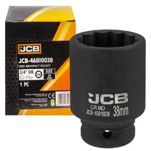 Головка торцевая ударная глубокая 3/4" 38 мм (12-гранная) JCB Tools JCB-46810038