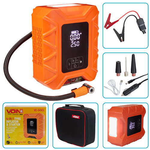 Компрессор-PowerBank "VOIN" VC-345CL 4в1//10000mAh