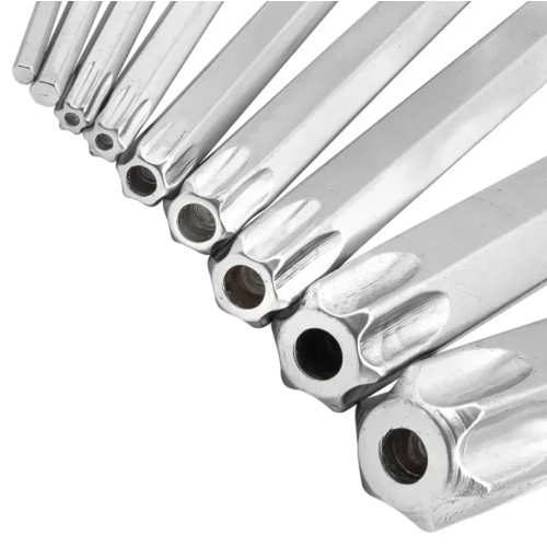 Набор Г-образных двусторонних ключей HEX+TORX с отверстием, 9 шт. JCB Tools JCB-5093TXL