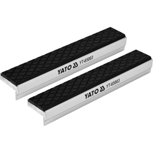 Губки сменные к тискам мягкие YATO: 150 х 30 х 10 мм, алюминиевые с резиновой накладкой YT-65003