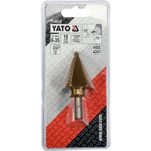 Сверло по металлу конусное ступенчатое HSS 4241 6-35 мм YATO YT-44739