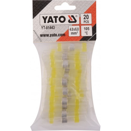 Соединитель термоусадочный с оловом для провода (4-6 мм², 12-10 AWG ) 20шт. YATO YT-81443