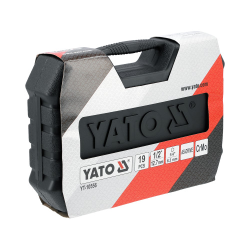 Набір ударних головок 6-гранних довгих YATO 1/2", 8-24 мм, 16 шт. YT-10556