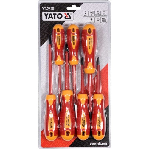 Набор отверток изолированных VDE 7 штук, PH,PZ,SL. YT-2828 YATO