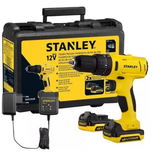 Аккумуляторная ударная дрель-шуруповерт Stanley 26НМ + 2 аккумулятора Stanley СSCH121S2K