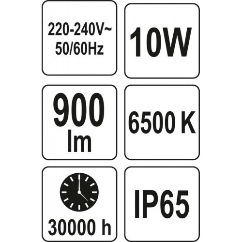 Светодиодный прожектор с ручкой SMD LED 10W  6500 К 900LM YATO YT-81822