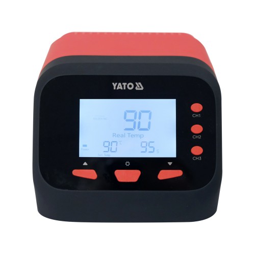 Паяльная станция сетевая 110-230 V YATO; Р= 75 Вт, t°= 90-480°С, жало тип T12, LCD табло [YT-82462]