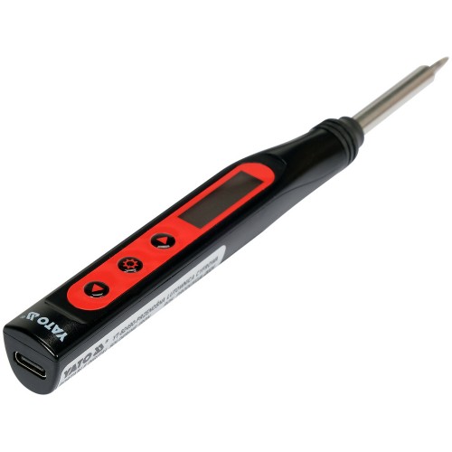 Паяльник портативний YATO 9-24В, 18-65Вт. t=90-480°С, USB Type-C накінечник Т12 YT-82490