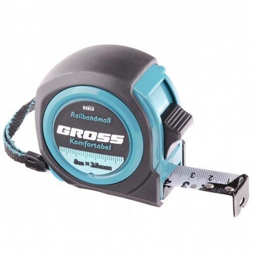 Рулетка Komfortabel 8 м х 25 мм, гумовий корпус Gross