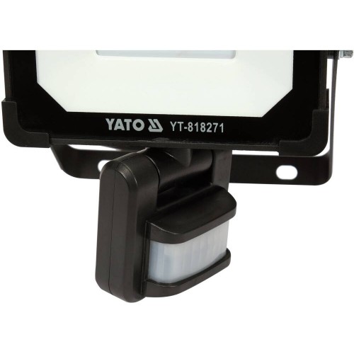 Прожектор с SMD-диодным излучателем и датчиком движения YATO : 20 Вт, 230 В, 1900 лм, 30 диодов YT-818271