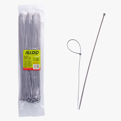 Хомут пластиковий Alloid 3.6 х 300 100шт/уп серый (PC-36300 G)