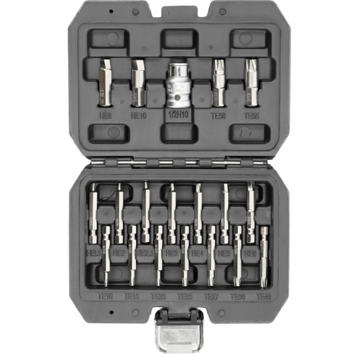 Набір біт-екстракторів Hex і Torx YATO 1/4" та 3/8", 19 елементів YT-04584
