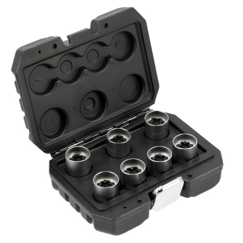 Головки к секретным винтам колесных дисков OPEL YATO с квадратом-1/2", компл. 7шт YT-060395