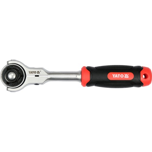 Трещотка с вращающейся головкой 72зубца YATO, 3/8", l= 195 мм YT-07201